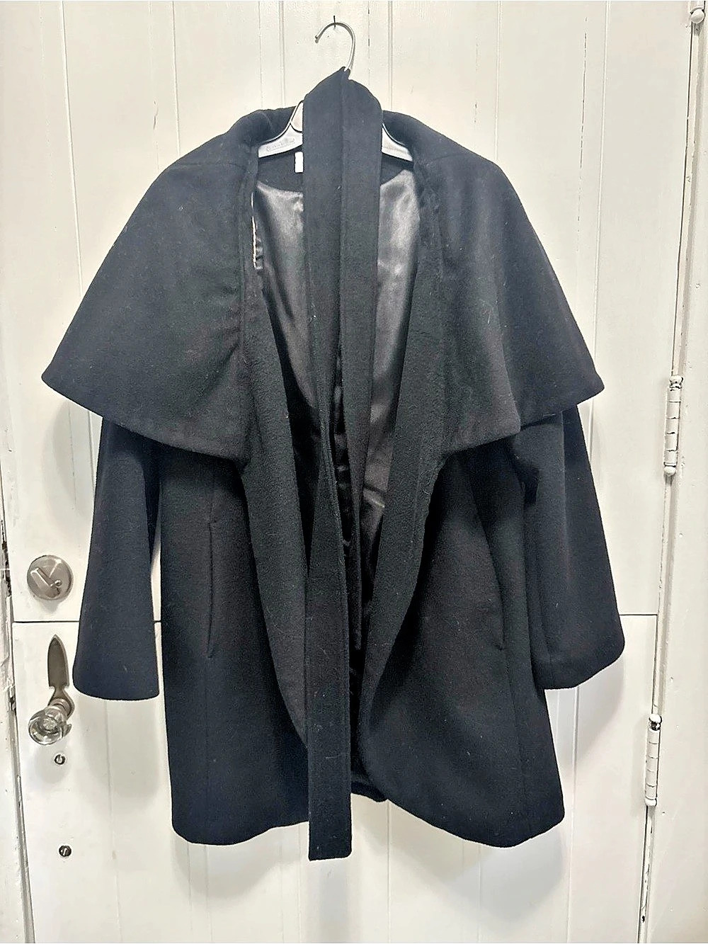 Tahari Black Cape Coat